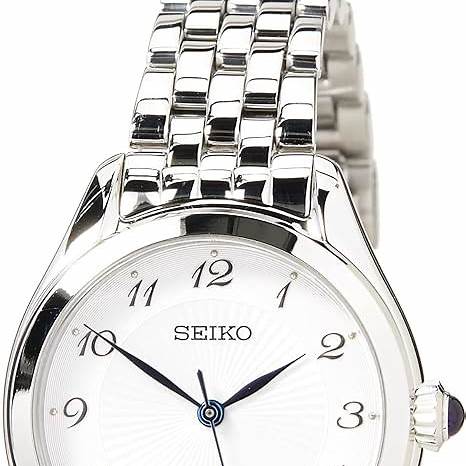 Seiko SUR379P1 Women's Quartz Watch, White Dial, Stainless Steel Bracelet