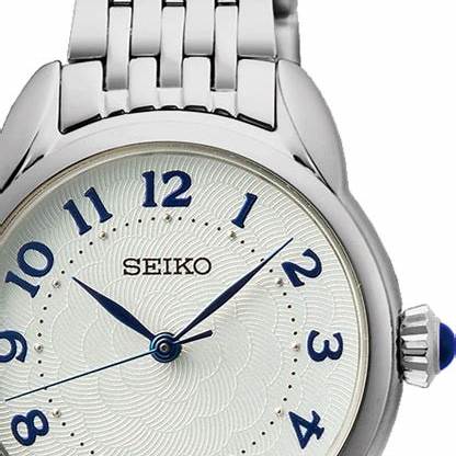 Seiko SUR561P1 Damen-Quarzuhr, weißes Zifferblatt, Edelstahlarmband