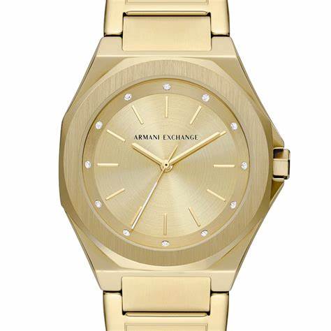 Reloj de acero inoxidable dorado para mujer Armani Exchange AX4608