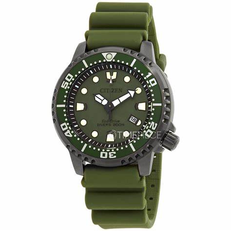 CITIZENCitizen BN0157 - 11X Men's Promaster Eco - Drive Dive Watch - 44mm Green Dial, Polyurethane StrapWATCHESEcecile