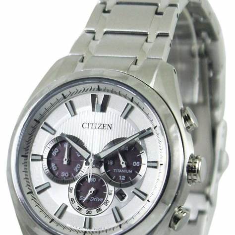 Citizen CA4010-58A Reloj cronógrafo de titanio Eco-Drive para hombre - 43 mm, esfera plateada