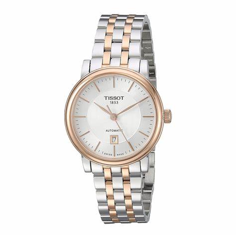 Tissot Carson Premium Automatic Lady T122.207.22.031.01 Orologio da donna, quadrante argento, bracciale in acciaio inossidabile bicolore