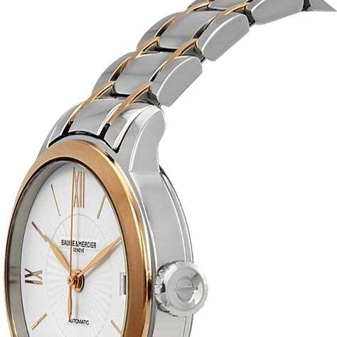 Baume & Mercier Classima 10269 Reloj Automático Mujer - 31mm Esfera Blanca, Pulsera Bicolor