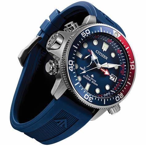 Citizen BN2038-01L Men's Promaster Aqualand Eco-Drive Diver 200M Watch, Blue Dial, Blue Polyurethane Strap