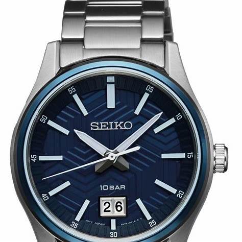 Seiko SUR559P1 Herren-Quarzuhr, blaues Zifferblatt, Edelstahlarmband