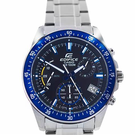 Casio Edifice EFV-540D-1A2VUEF Herren-Chronographenuhr, schwarzes Zifferblatt, Edelstahlarmband