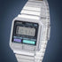 Casio A120WE-1AEF Unisex Vintage Digital Watch, Silver-Tone Stainless Steel Band