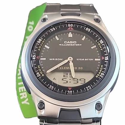 CASIO & VINTAGECasio AW - 80D - 1AVCB Men's Analog - Digital Watch, Black Dial, Stainless Steel BandWATCHESEcecile