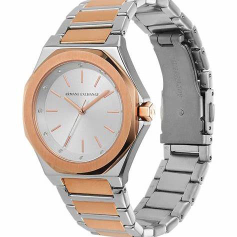 Reloj de acero inoxidable bicolor para mujer Armani Exchange AX4607