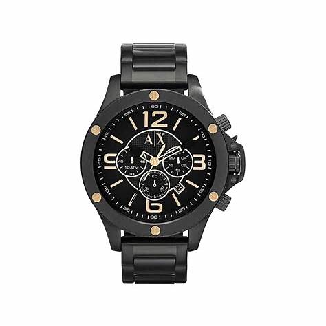 Armani Exchange AX1513 Men's Chronograph Watch - Black Stainless Steel Bracelet, Black Dial