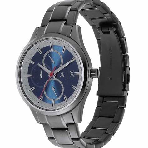 Armani Exchange AX1871 Men's Watch - Gunmetal Stainless Steel Bracelet, Blue Dial