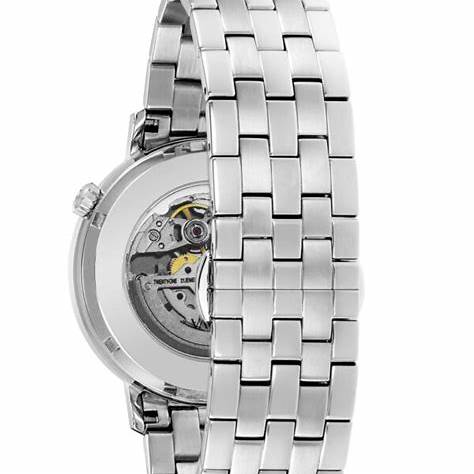 Bulova 96A318 Men's Automatic Watch - 38mm Stainless Steel Case, Gray Dial with Open Aperture, Brown Leather Strap