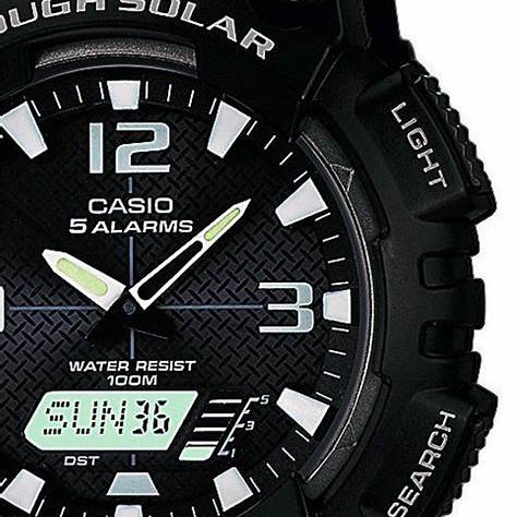 Casio AQ-S810W-1AVEF Men's Tough Solar Sport Watch, Black Resin Band