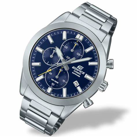 Casio Edifice EFB-710D-2AVUEF Herren-Chronographenuhr aus Edelstahl mit blauem Zifferblatt