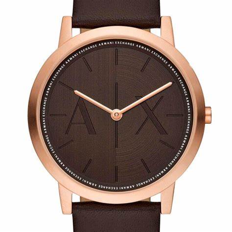 Reloj para hombre Armani Exchange AX2873 con correa de cuero marrón y esfera marrón