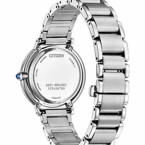 Citizen L EM1100-84H Damen Eco-Drive Uhr - 31mm Zifferblatt aus schwarzem Perlmutt, Edelstahlarmband Produkt