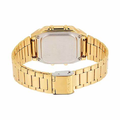 Casio DB-360G-9ADF Men's Databank Digital Watch, Gold-Tone Stainless Steel Band