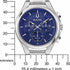 Bulova Curv 96A302 Men's Chronograph Watch - 45mm Stainless Steel Case, Blue Dial, Stainless Steel Bracelet