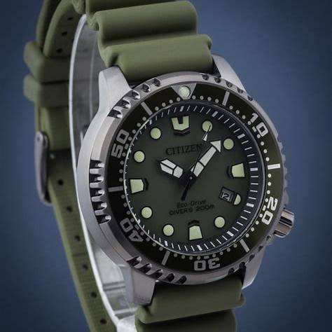 CITIZENCitizen BN0157 - 11X Men's Promaster Eco - Drive Dive Watch - 44mm Green Dial, Polyurethane StrapWATCHESEcecile