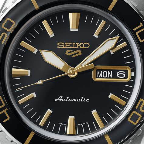 Seiko 5 Sports SRPK99K1 Men's Automatic Watch, Black Dial, Stainless Steel Bracelet