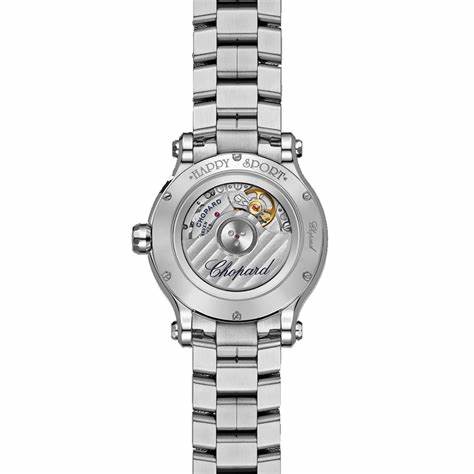 Chopard Happy Sport 33mm Automatic Women's Watch, Silver Dial, Floating Diamonds