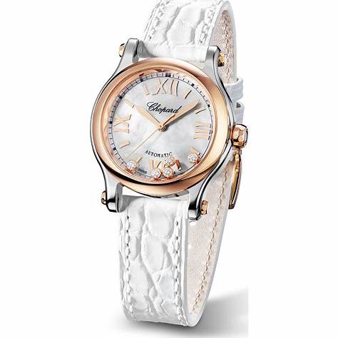 Chopard Happy Sport 30mm Automatic Women's Watch, Mother-of-Pearl Dial, Floating Diamonds