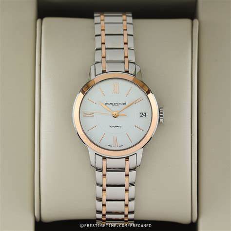 Baume & Mercier Classima 10269 Reloj Automático Mujer - 31mm Esfera Blanca, Pulsera Bicolor