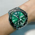 Orologio analogico Casio MTD-125D-3AVDF Uomo - Quadrante verde 45,6 mm, bracciale in acciaio inossidabile