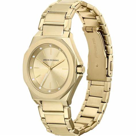 Reloj de acero inoxidable dorado para mujer Armani Exchange AX4608