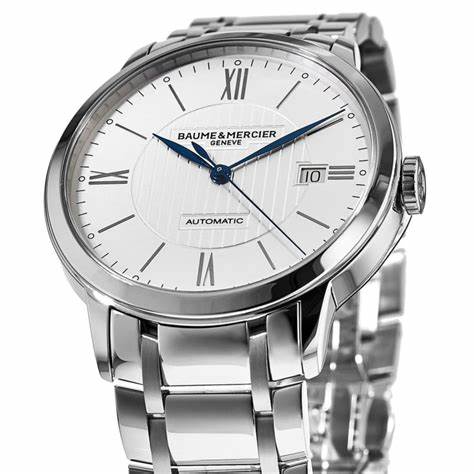 Baume & Mercier Classima 10215 Reloj Automático Hombre - 40mm Esfera Plateada, Brazalete Acero Inoxidable