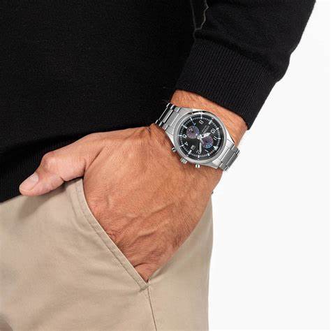 Citizen CA7028-81E Men's Eco-Drive Chronograph, Black Dial, Stainless Steel Bracelet