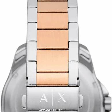 Armani Exchange AX1962 Men's Watch - Two-Tone Stainless Steel Bracelet, Black Dial