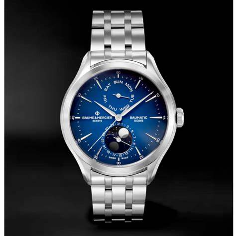 Baume & Mercier Clifton 10725 Orologio automatico da uomo - Quadrante blu 42 mm, bracciale in acciaio inossidabile