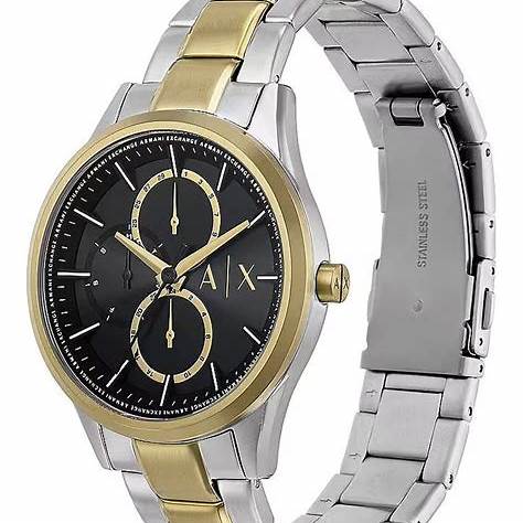 Reloj para Hombre Armani Exchange AX1865 - Pulsera de Acero Inoxidable Bicolor, Esfera Negra