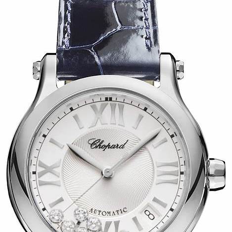 Chopard Happy Sport 36mm Women's Automatic Watch, Silver Dial, Floating Diamonds