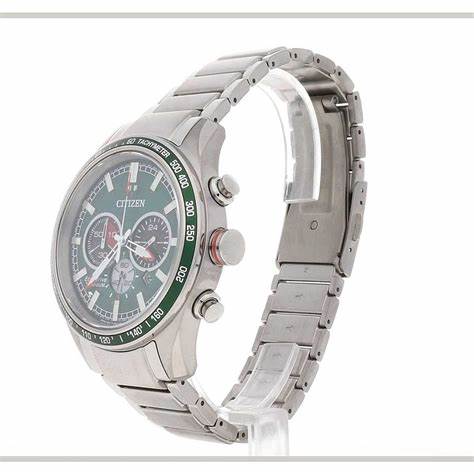 Citizen CA4497-86X Reloj cronógrafo Super Titanium Eco-Drive para hombre - 43 mm, esfera verde