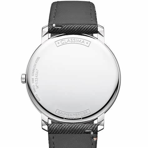 Baume & Mercier Classima 10703 Reloj de cuarzo para hombre - 39mm Esfera plateada, Correa de tela gris