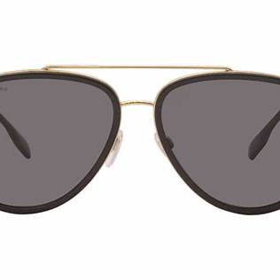 Burberry Oliver BE3125 1017/81 Unisex Aviator Sunglasses - Gold Frame, Dark Grey Polarized Lenses