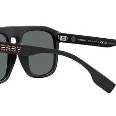 Burberry Wren BE4396U 3464/81 Unisex Sunglasses - Matte Black Frame, Dark Gray Polarized Lenses