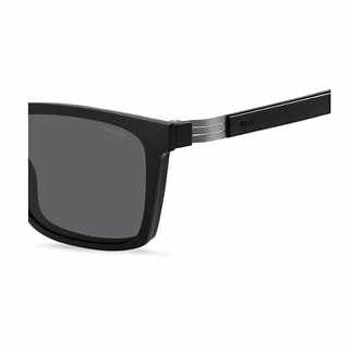 BOSS 1576/CS 807M9 Men's Eyeglasses with Clip-On - Black Frame, Grey Polarized Lenses