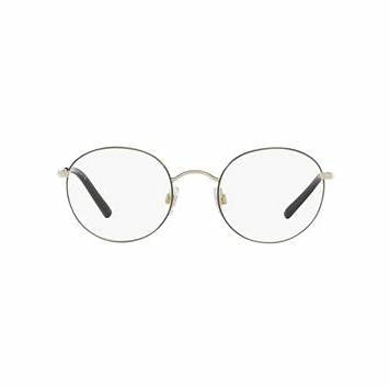 Dolce & Gabbana DG 1290 1305 50 Men's Eyeglasses - Matte Black and Pale Gold Metal Frame