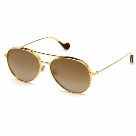 Moncler ML0121 030 Unisex Aviator Eyeglasses – Gold Metal Frame