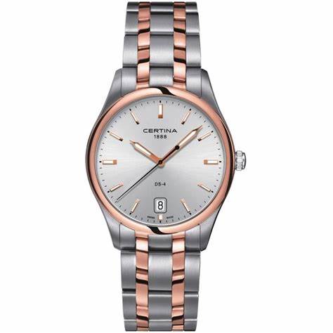 Certina DS-4 C022.410.22.031.00 Men's Quartz Watch, Silver Dial, Two-Tone Bracelet