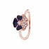 Pandora 180764C01-52 Deep Purple Pansy Flower Ring - 14k Rose Gold-Plated, Size 52