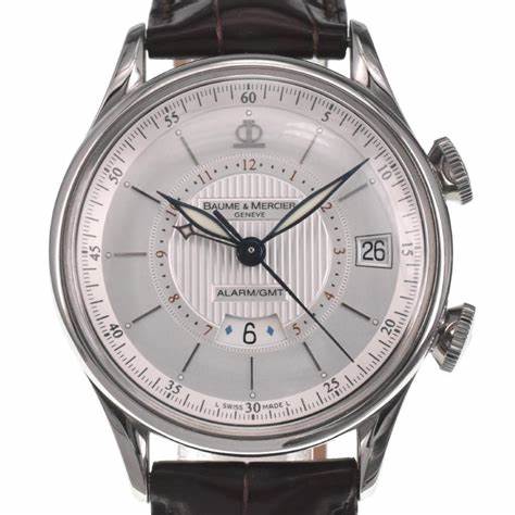 Baume & Mercier Classima Executives M0A08700 Reloj automático para hombre, esfera plateada, correa de piel marrón