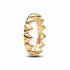 Pandora 163427C00-52 Row of Hearts Ring - 14k Gold-Plated, Size 52