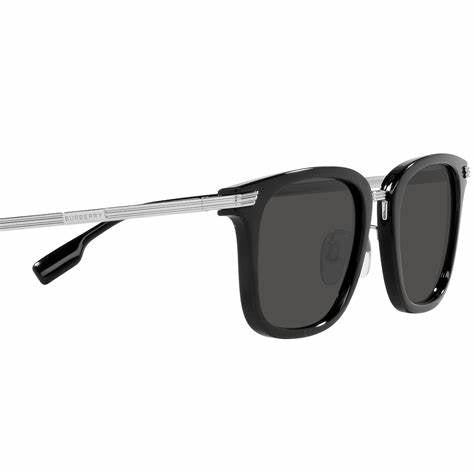 Burberry Peter BE4395 3001/87 Unisex Sunglasses - Black Frame, Dark Grey Lenses