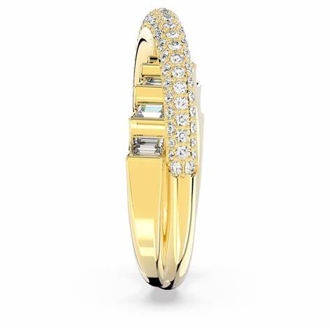 Swarovski 5661056 Rota Cocktail Ring - Mixed Cuts, White Crystals, Gold-Tone Plated