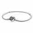 Pandora 598827C01-19 Family Tree Heart Clasp Snake Chain Bracelet - Sterling Silver, 19 cm