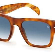 David Beckham Herren-Sonnenbrille DB 7000/S BOLD C9B-08 52 - Havannabrauner Acetat-Rahmen, blaue Verlaufsgläser